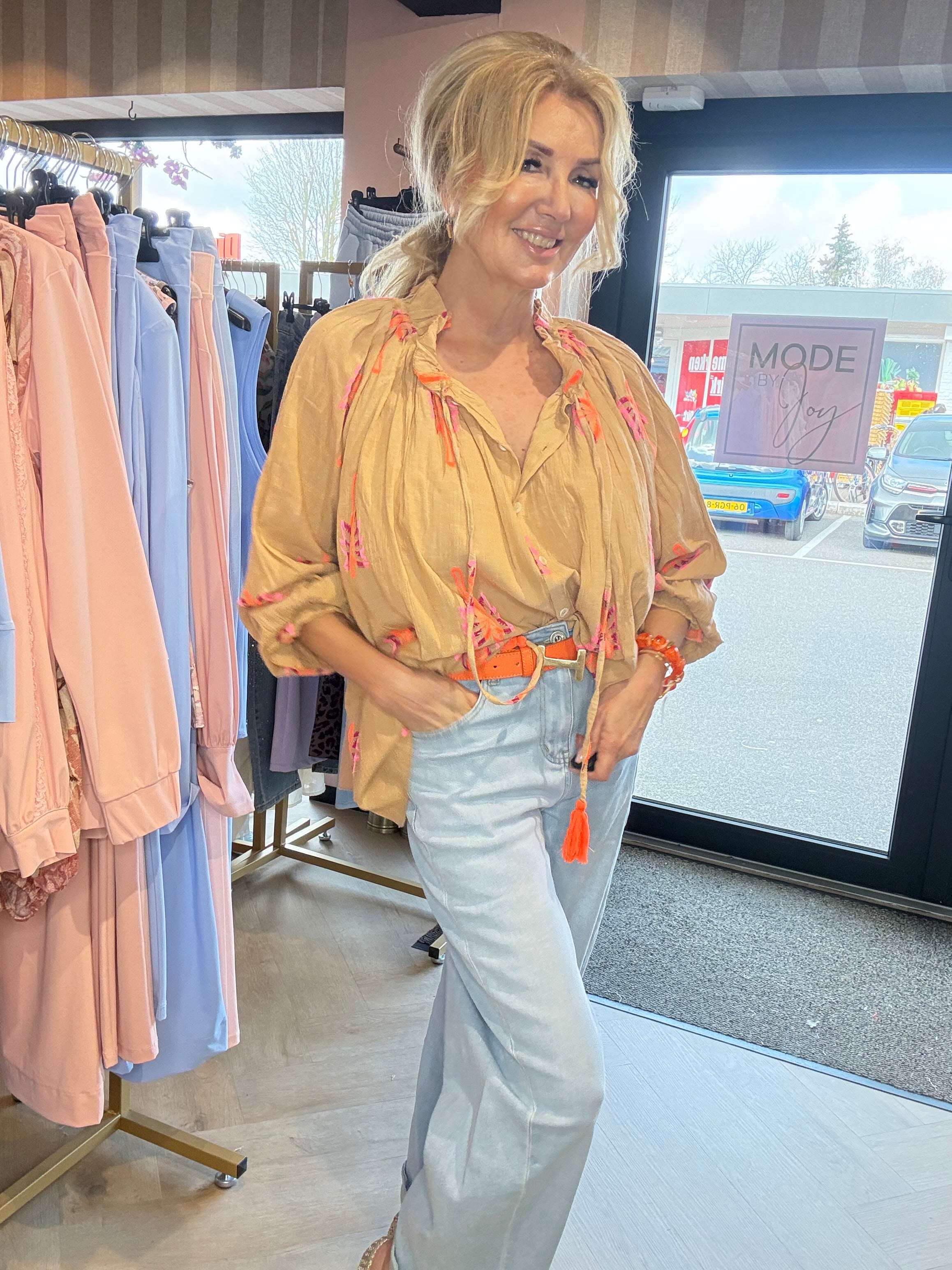 Bluse Palm Camel